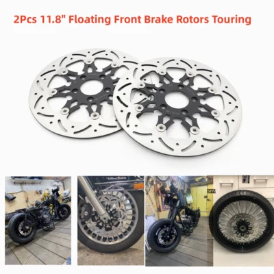 2PCS Floating 11.8 Front Brake Rotors For Harley Touring Electra Glide Road King - Image 1 of 4