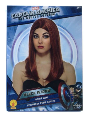 Black Widow Adult Size Wig Captain America Winter Solder Rubies New In Box - Image 1 of 3
