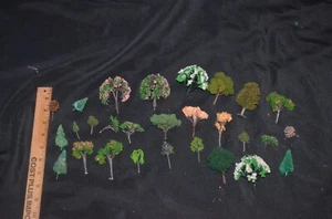 Miniature Trees Job Lot Railroad Fairy Garden lot of 28 Leftovers - Picture 1 of 6