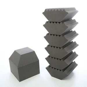 Großes schallabsorbierendes Bass-Set 6 akustische Eckfallen & 1 Würfel grau, rot, blau - Bild 1 von 36