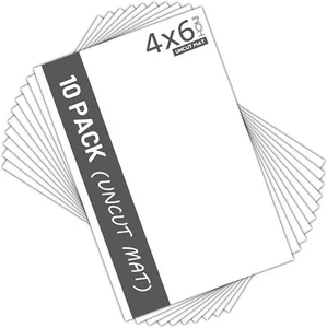 Mat Board Center Pack of 10 4x6 Uncut White Color Mats Mat Boards - Acid Free... - Picture 1 of 2