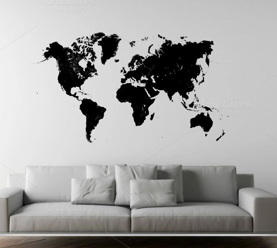 WALL STICKERS ADESIVO DA PARETE MAPPA MONDO MURALE ALTA DEFINIZIONE