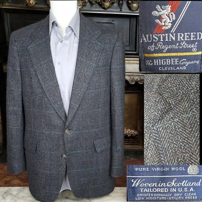Austin Reed Jacket Sport Coat Mens 42L Multicolor Herringbone Scottish Wool - Image 1 of 4