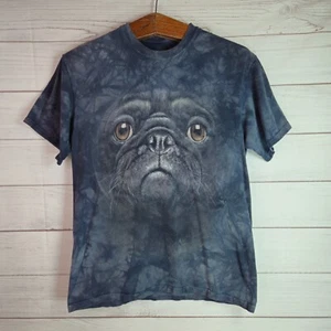 Pug Dog Face The Mountain 2013 Black Tie Dye T-Shirt Sz Medium - Picture 1 of 9