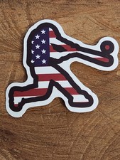 ⚾BASEBALL STICKER Laptop Sticker Chromebook Water Bottle USA Flag American Flag⚾