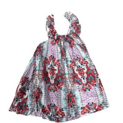 Seafolly 100% cotton Multi Print Frill Dress cover up Girls Size 6 New - Image 1 of 4