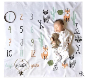 Watch Me Grow Milestone Babydecke: Baby Meilenstein Foto Requisiten - Bild 1 von 7