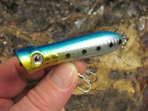 AEW RAPFEN WOBBLER ASP POPPER BLUE BACK 8CM STICKBAIT BARSCH KÖDER JERKBAT - Bild 1 von 2