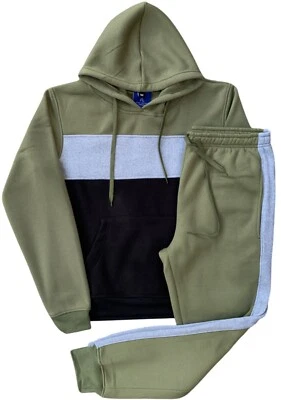 Sudadera Pullover Sudadera con Capucha Tono Color y Jogger Conjunto de 2 Piezas para Hombre Foto 1 de 4