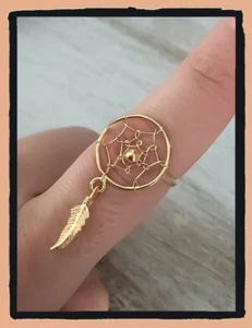 Traumfänger Ring T.58 18 Karat 750/1000 Vergoldet - Bild 1 von 5