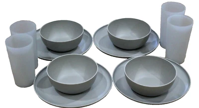 8 Piece  Basic Plastic Dinner Plates, Bowls & Cups - Image 1 of 4
