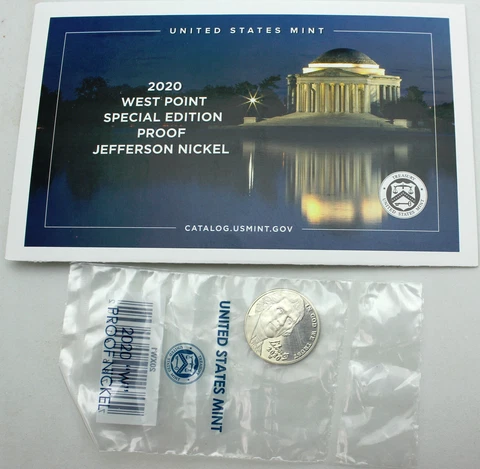 2020-W Special Edition Proof Jefferson Nickel Sealed W/Envelope - West Point Cover