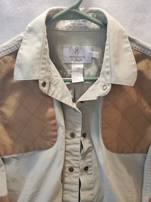 Browning For Her Khaki-Brown Heavy Cotton Shirt XL Snap Down - Image 1 of 4