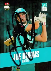 ✺Signed✺ 2019 2020 BRISBANE HEAT BBL Cricket Card JOE BURNS - Picture 1 of 3