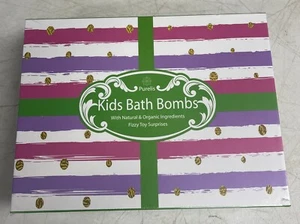 Neu 1 Box Purelis Kinder Badebomben 12 Stück mit Überraschungsspielzeug 100% natürlich - Bild 1 von 2