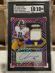 2020 Panini Prizm Purple Power Chase Claypool ROOKIE PATCH AUTO/49 #33 SGC 10/10 - Picture 1 of 2