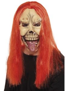 Punk Skull Mask Fancy Dress Halloween Horror Piercings Adult - Picture 1 of 5