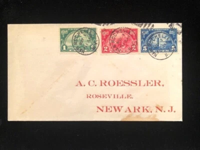 NY NEW ROCHELLE MAY. 1, 1924 #614-16 FDC TO ROESSLER CV $150 - Image 1 of 3