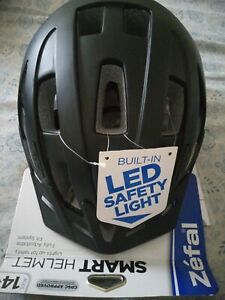 Zefal Smart Bike Helmet Black Adult Mens Built-in LED Light 5074 NWT