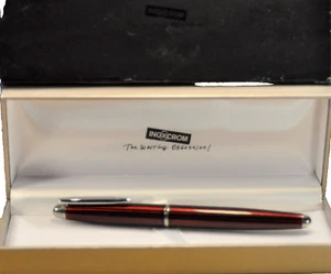 "Inoxcrom" Zeppelin Flash Burgundy&CT(Chrome Trims) Made in Spain Fountain Pen - Imagen 1 de 13