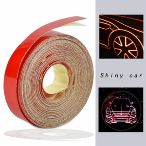 5m x 1cm Red Reflective Stripe Sticker Tape Car Truck Body Self Adhesive Decal - Picture 1 of 5
