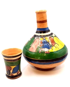 Vintage Tumble Up Water Jug Carafe Large Mexican Pottery Terracotta Redware Clay - Picture 1 of 8