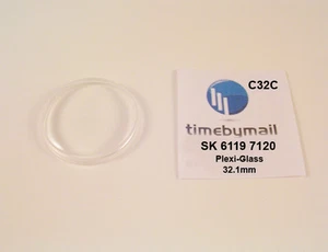 Nuevo Reloj Cristal Para SEIKO 5 6119 7120 Automático Plexi-Vidrio Repuesto C32C - Imagen 1 de 1