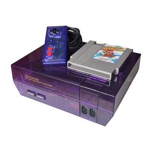 Nintendo Entertainment System Console Custom Purple Transparent Super Mario 2 - Picture 1 of 11