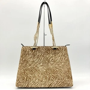 Gianni Versace Animal Print Leather Chain Bag Gold Hardware Authentic - Picture 1 of 10