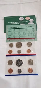 1993 United States Mint Uncirculated Coin Set with COA P D Marks, OGP - Picture 1 of 2