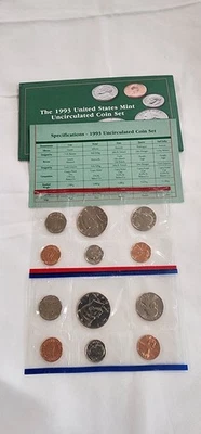 1993 United States Mint Uncirculated Coin Set with COA P D Marks, OGP - Image 1 of 2