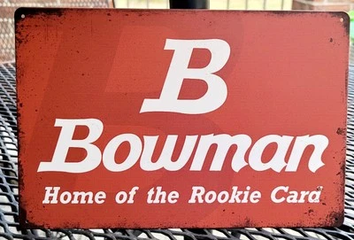 Letrero de metal para tarjeta de béisbol Bowman de 8x12 pulgadas de tamaño nuevo en paquete  Foto 1 de 2