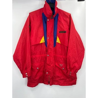 Vintage DESCENTE Spain Ski Team Ski Jacket Red Hooded full Zip size XL - Image 1 of 4