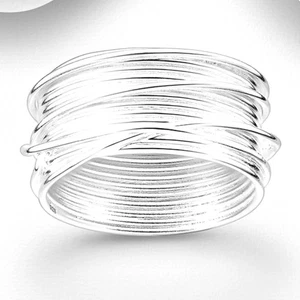 Handmade Sterling Silver Wire Ring Size 8 - Picture 1 of 1