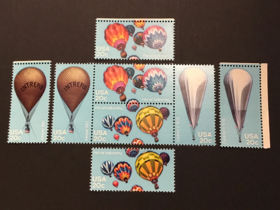 old stamps  USA  x  8  AIR BALLOONING  1983  MNH - Image 1 of 1
