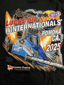 CAMISETA EVENTO NHRA DRAG RACING OFICIAL 2025 NACIONALES DE INVIERNO NEGRA TALLA XL - Imagen 1 de 4