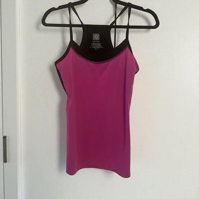 Camiseta sin mangas Aerie Fit rosa y negra para mujer de nailon/spandex talla grande Foto 1 de 4
