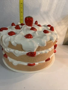 Vintage Frühling Erdbeere Shortcake Keramik Kuchenständer  - Bild 1 von 11