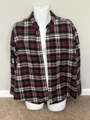 Vintage Members Only Long Sleeve Plaid Flannel Shirt Size XL Red White Blue Mens - Image 1 of 4