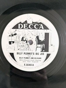 Billy Plonkit & His Band - Billy Plonkit's Big Job 78rpm Decca Record E - Picture 1 of 4