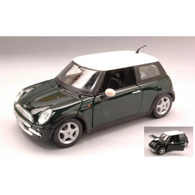NEW MINI COOPER 2002 GREEN WITH WHITE ROOF 1:24 Maisto Auto Stradali Modellino N - Immagine 1 di 3