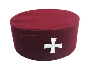 Masonic Knights Templar Cap with Badge KT Masons Regalia TOP QUALITY (BRAND NEW) - Picture 1 of 1