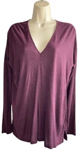VINCE Tee Shirt Relaxed Viscose V Neck Long Sleeve Women's Size S NEW - Picture 1 of 12
