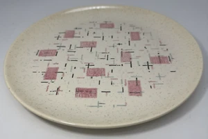 Vtg Vernon Ware Metlox Tickled Pink 10” Dinner Plate Mid Century Modern USA MCM - Picture 1 of 5