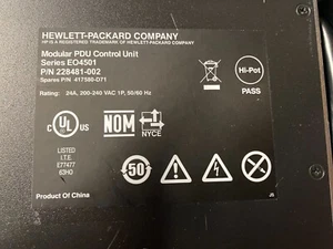 HP EO4501 PDU 417580-D71 24A 200-240V 4xC19 Out, Modular Control Unit 228481-002 - Picture 1 of 8