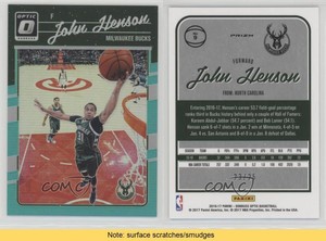 2016-17 Panini Donruss Optic Aqua Prizm /25 John Henson #9