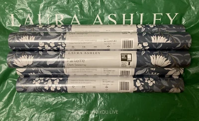 Laura Ashley Wallpaper Parterre Dark Seaspray W102997-A/1 Free P&P - Image 1 of 4