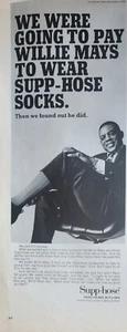 Supp Hose Socks, Willie Mays Vintage 1966 Fashion Ad - Picture 1 of 1