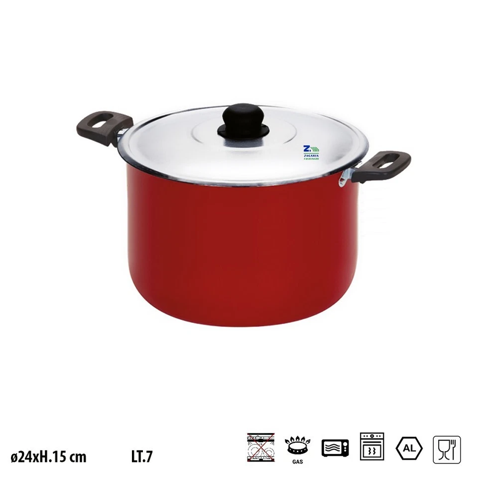 PENTOLA SIMPLY LINE D.24xH.15cm CON COPERCHIO IN ALLUMINIO ANTIADERENTE - Immagine 1 di 1