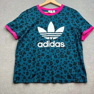 ADIDAS T Shirt Women UK 18 Leopard AOP Awkwafina Shang Chi Originals Superstar - Picture 1 of 10